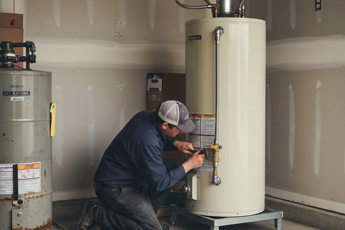 Water heater and shutoff valve replacement in Roggen
