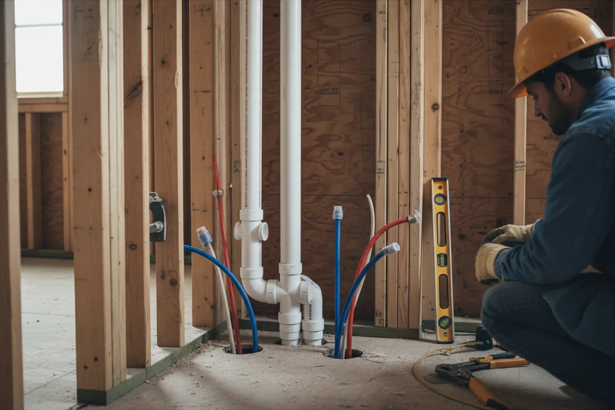 Drain and supply rough-in during Toilet Repair and Installation in Roggen